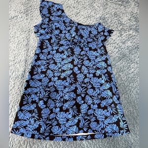 Maternity Dress NWT A Pea In The Pod One Shoulder Size Small Blue/Black